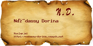 Nádassy Dorina névjegykártya
